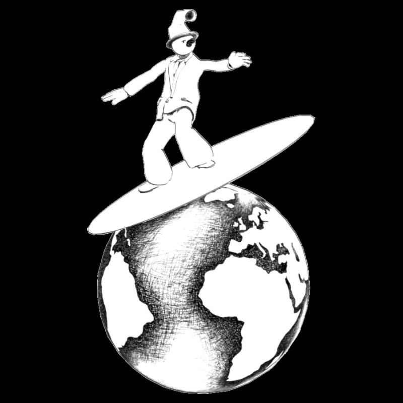 Surfeur globe rétro