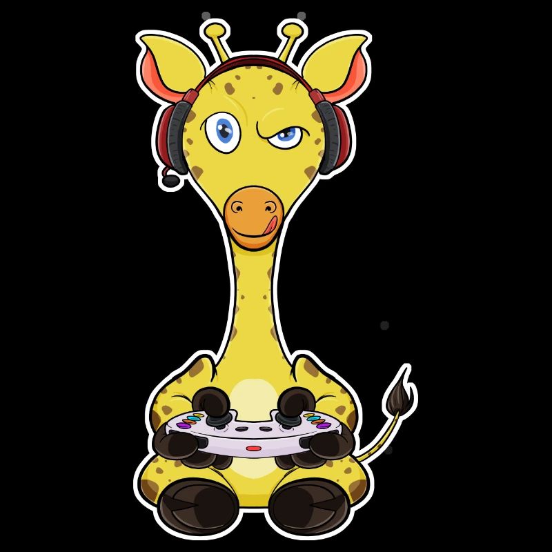 Giraffe With Gaming Controller I Funny Gaming I