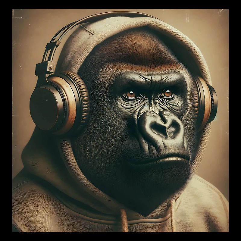 Gorille avec casque à capuche