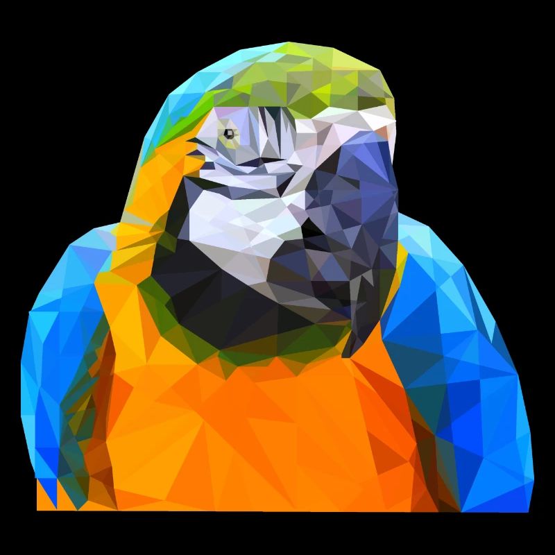 Polygon parrot parrot head art
