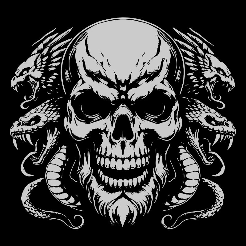 Skull with snake ring