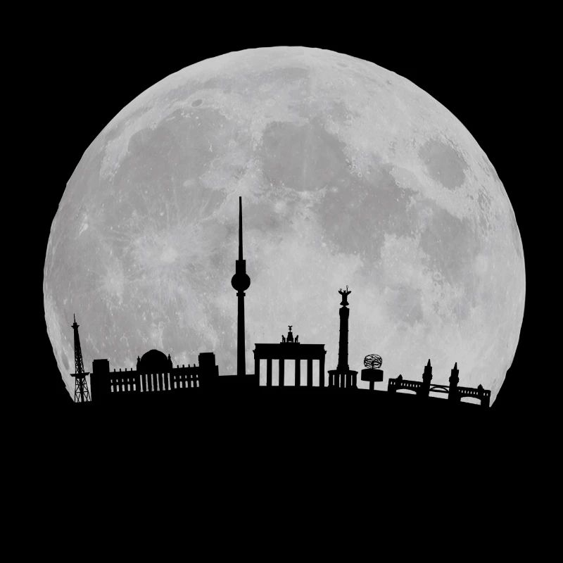 Horizon de Berlin devant la lune tour de