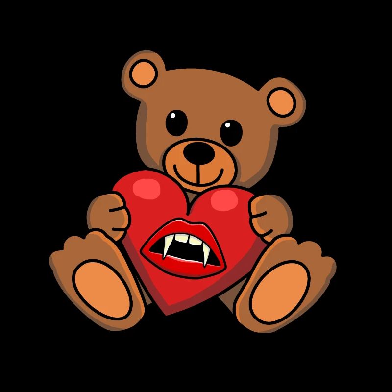 Teddy Herz Vampir Horror Halloween Blutsauger