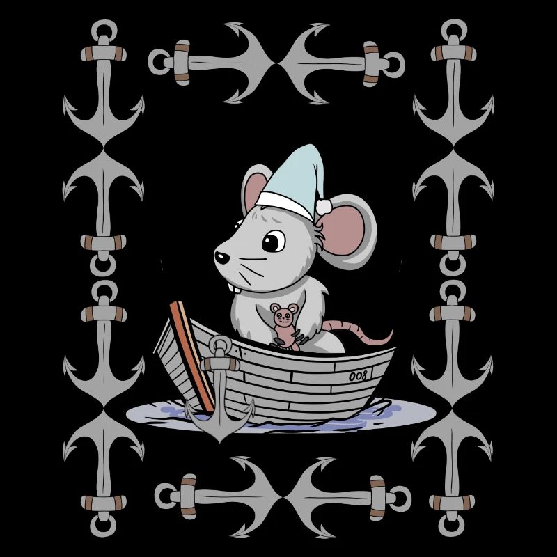 Mouse Retro Vintage Anchor Maritime Sailor Ahoy