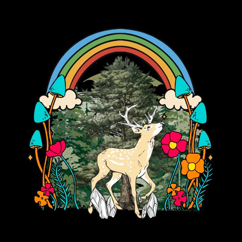 Forest animals, forest dweller, deer, roebuck, roe deer, child