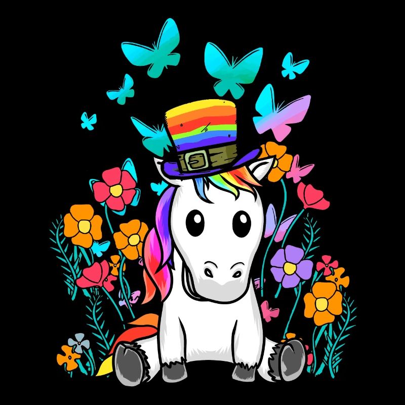 LGBT Einhorn Pferd Einhörner Regenbogen Blume