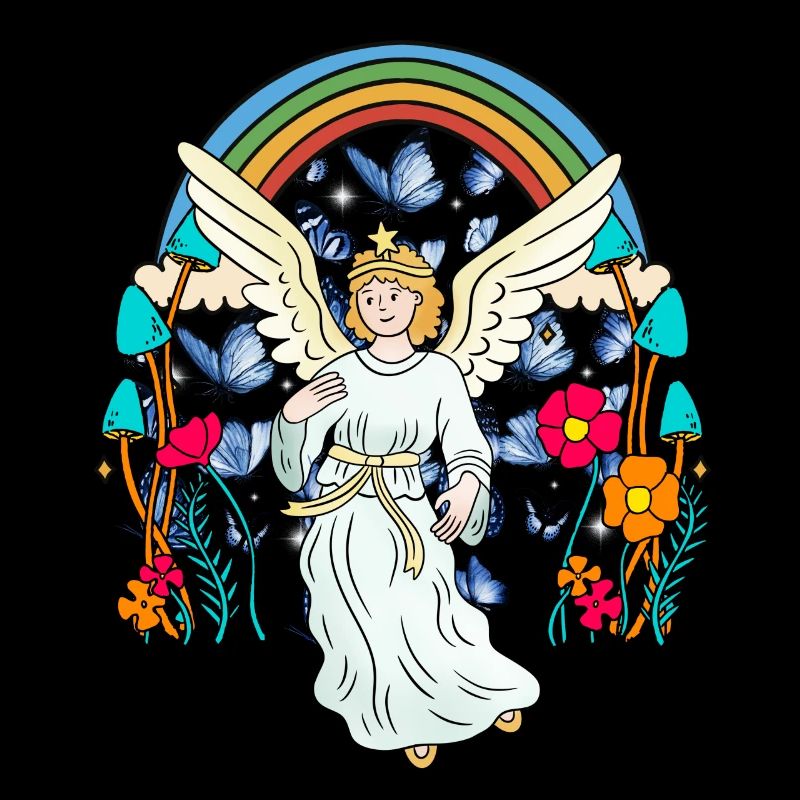 Regenbogen Engel Schutzengel Schmetterlinge Blume