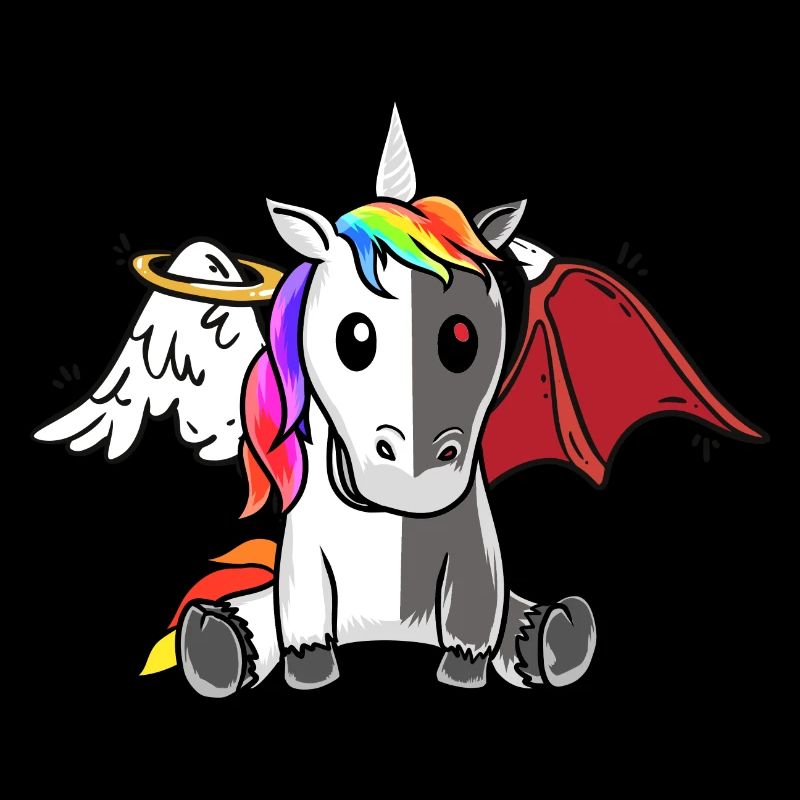 Unicorn Dark Demon Angel Devil Satanic Fable
