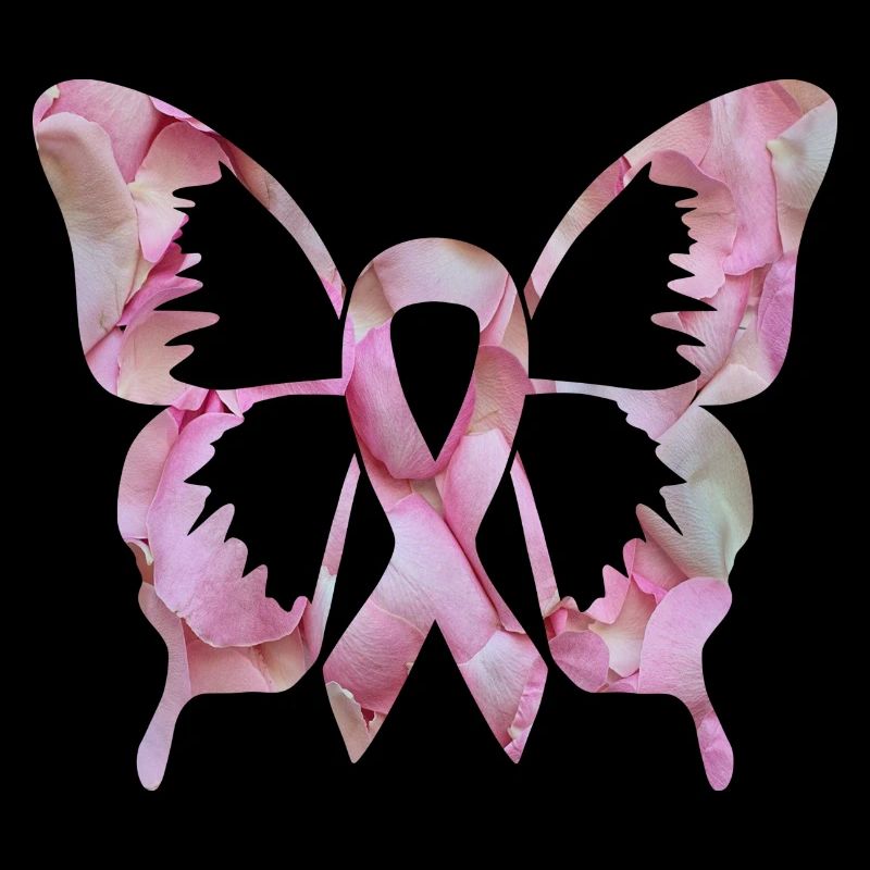 Ruban Fleur de papillon Sensibilisation au cancer du sein