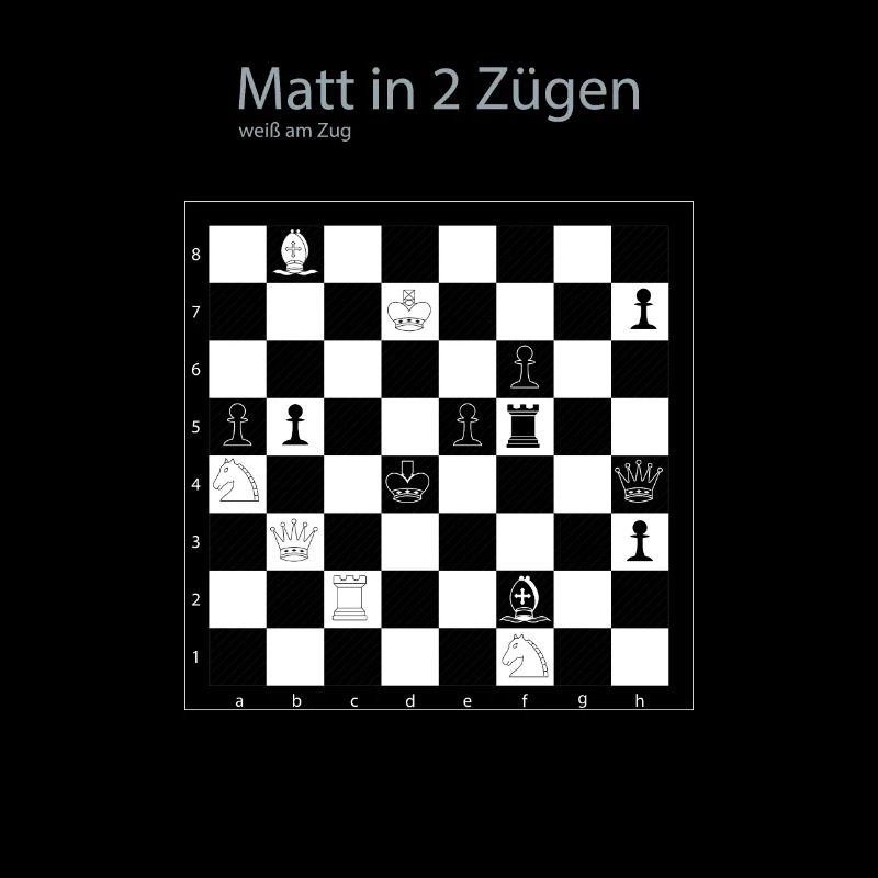 Schach Schachproblem Matt in 2 Zügen Geschenkidee