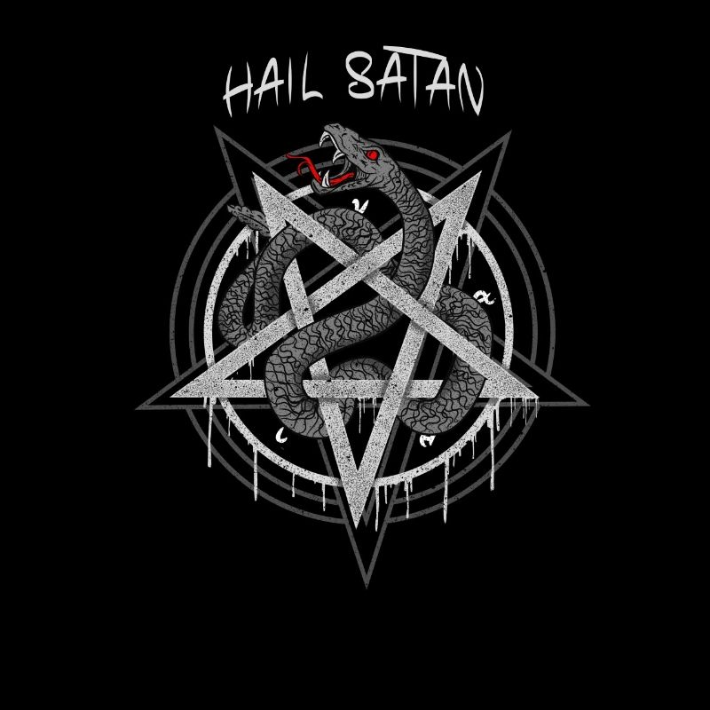 Hail Satan I Dämon Pentagramm Schlange