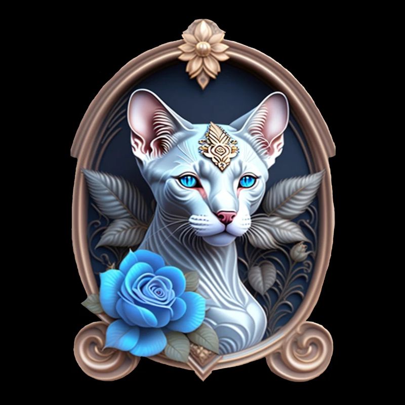 Decorative frame with Sphynx kitten, Sphinx cat