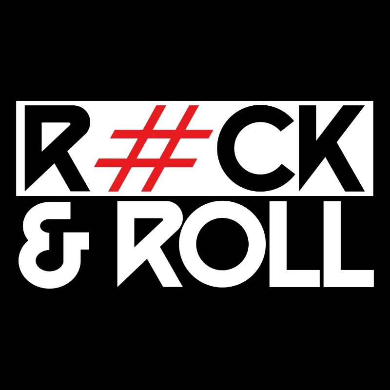 Bold Rock & Roll Hashtag Statement Tee