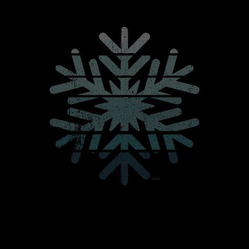 SNOWFLAKE blue, vintage style, ring grid