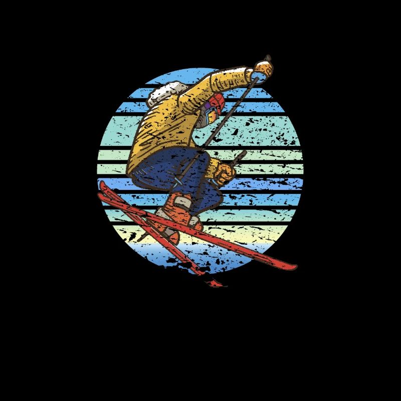 Skier Skiing Retro