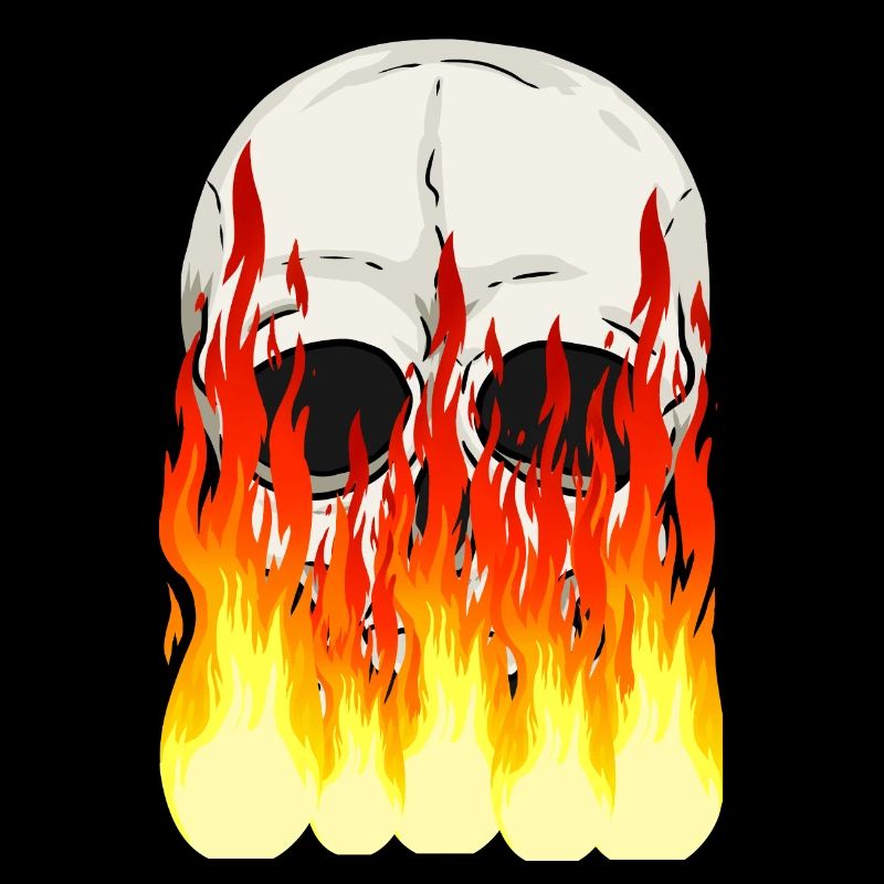 Skull Skull Horror Halloween Fire Flames