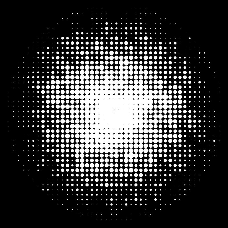 dotted round background white