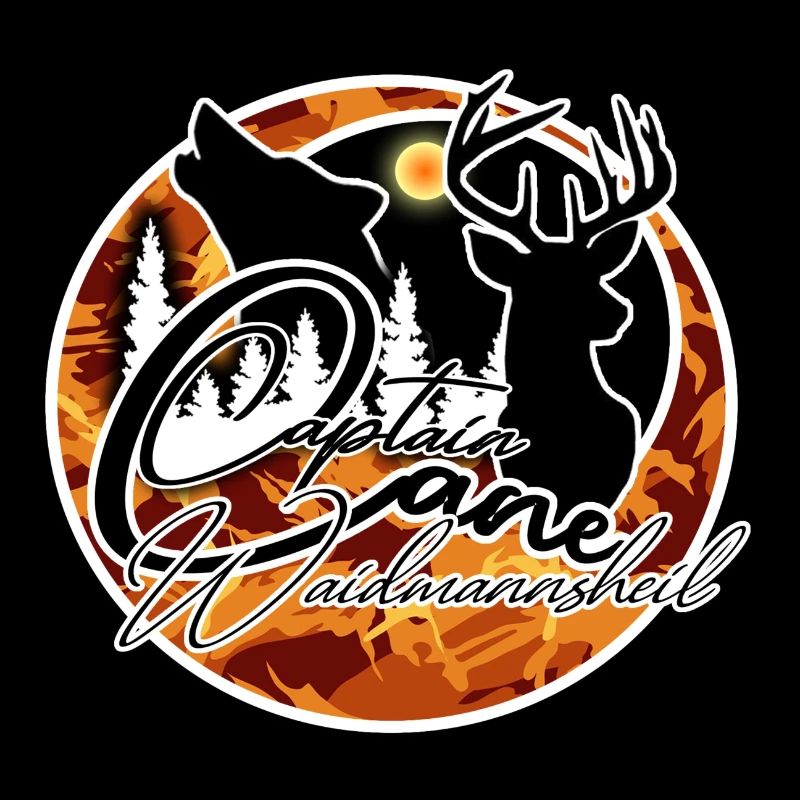 Herbstwald Silhouetten Hirsch Wolf