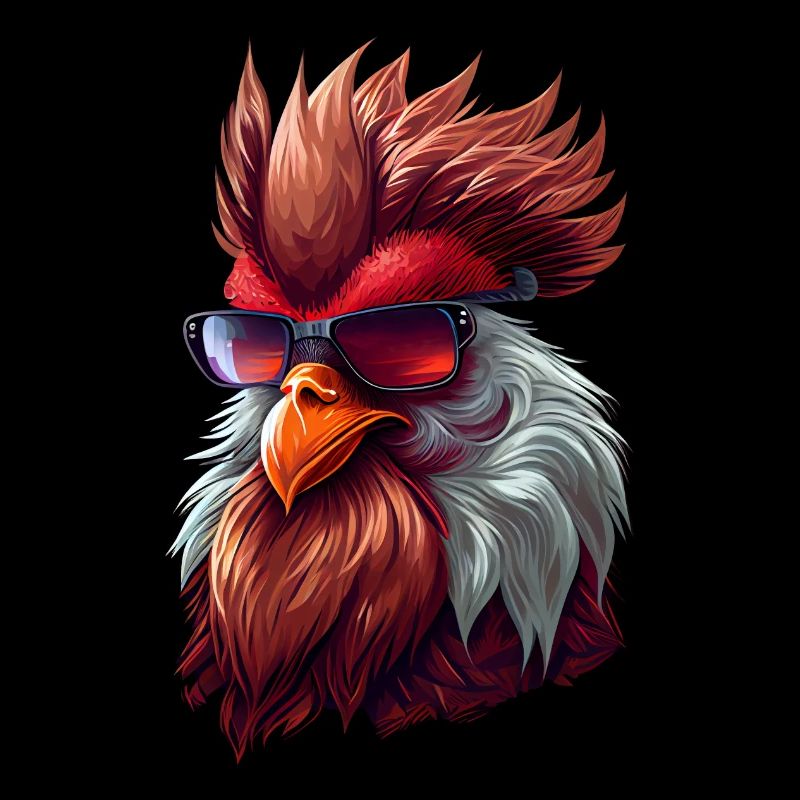 crazy Chicken mit Sonnenbrille
