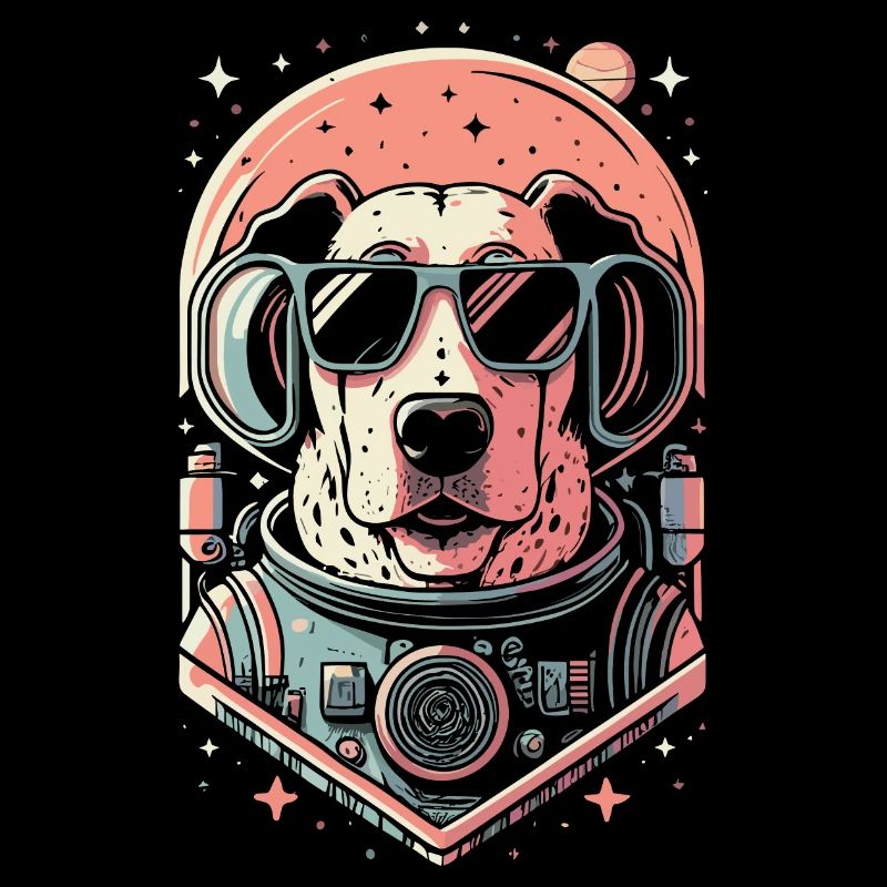 Retro Space Labrador Shirt Colorful Artwork