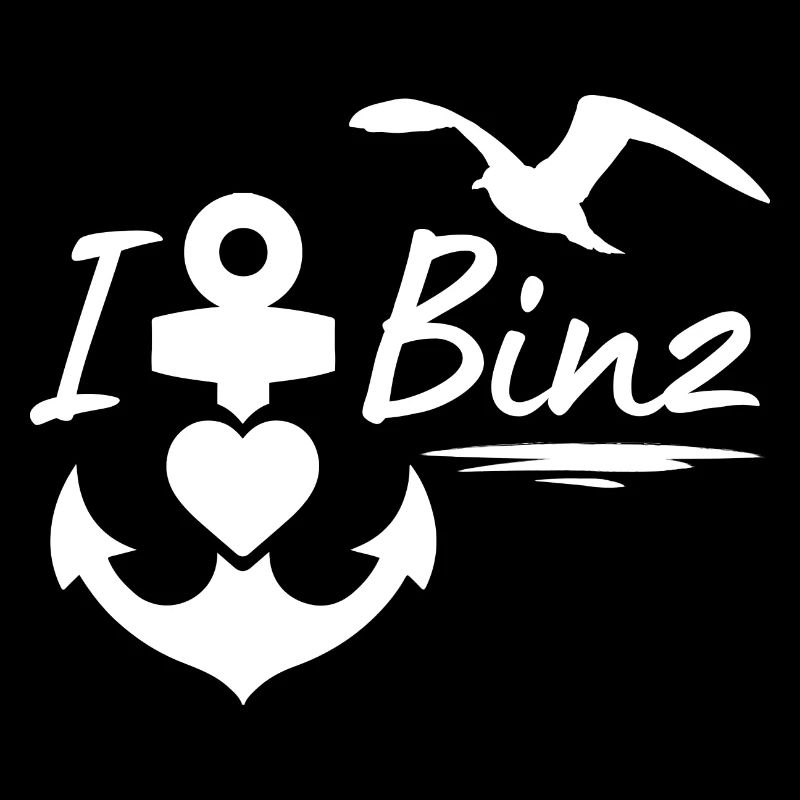 Binz-Ich liebe Binz mit Anker Herz & Möwe-Ostsee