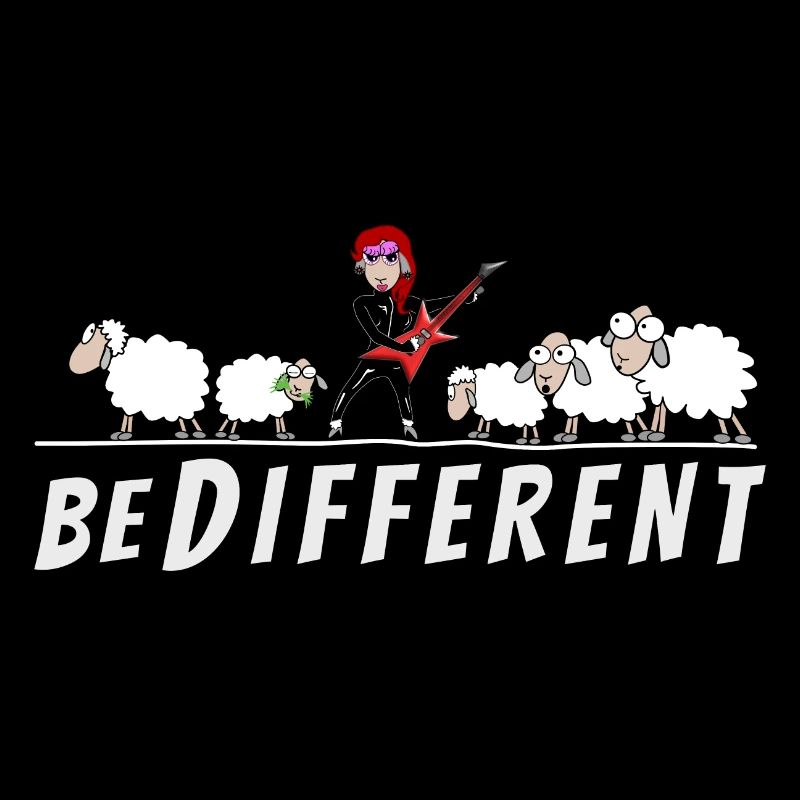 Hardrock Schaf Gitarristin - be different