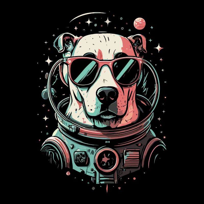 Chemise Labrador de l’espace rétro oeuvre colorée