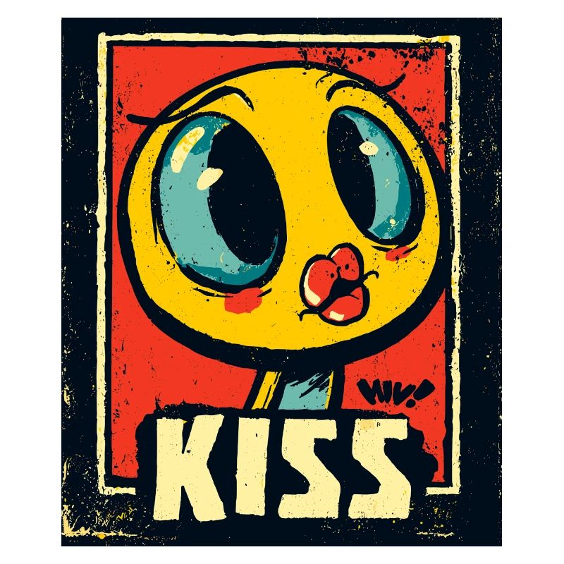 poussin de dessin animé avec une bouche de baiser