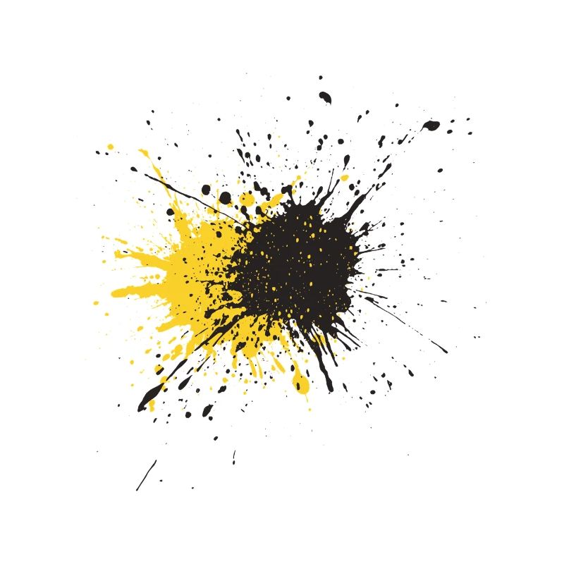 Kunstspritzer Gelb Schwarz Splash