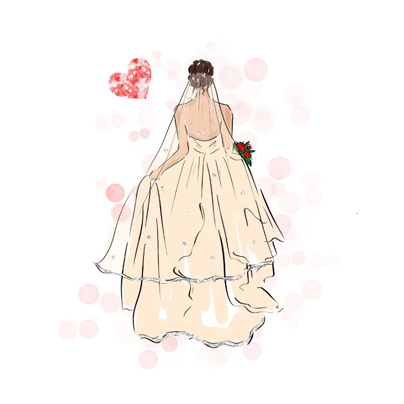 Mariée en robe de mariée avec voile