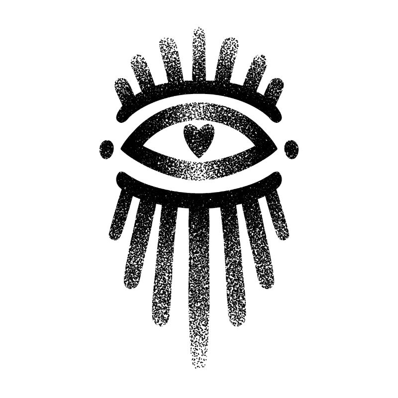 Oeil dotwork vertical