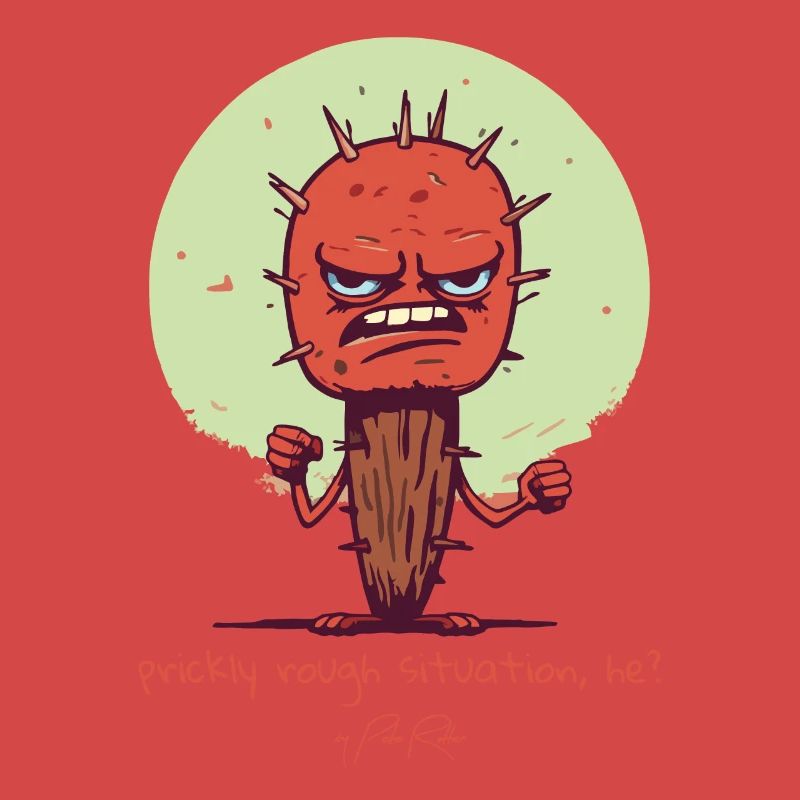 Situation difficile et épicée, un cactus en difficulté