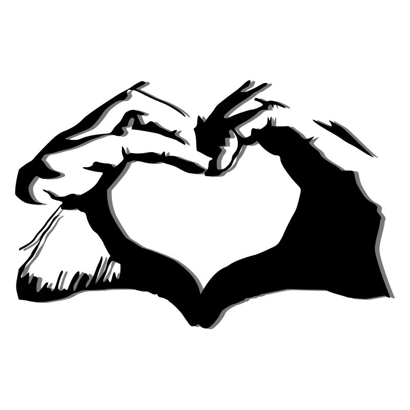 Hands shape heart - warm design