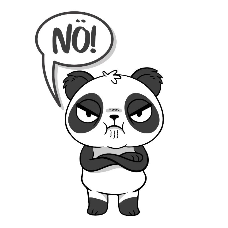 Lustiger Panda im Comic Style - Einfach mal NÖ