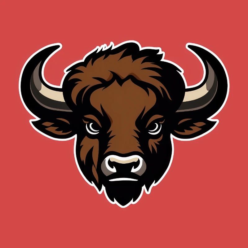 Logo de bison de dessin animé