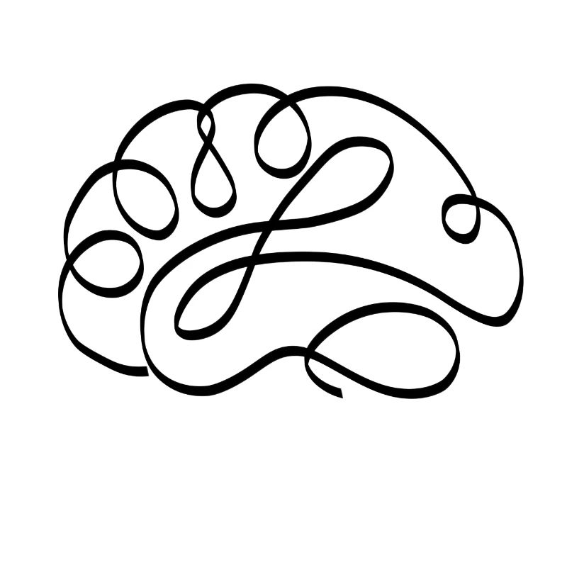 One line brain black