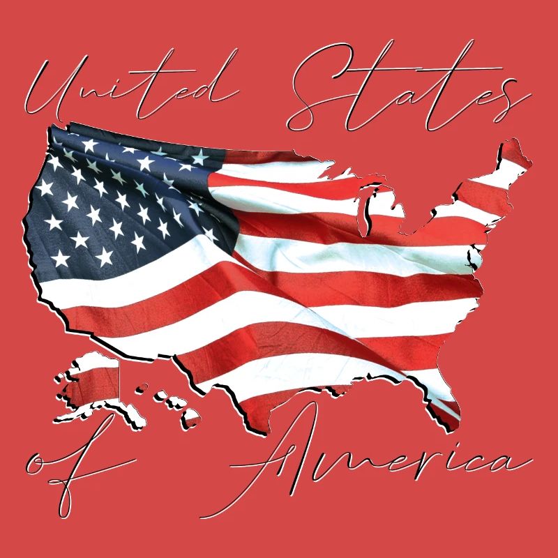 États-Unis | Drapeau réel | Flag Map Script