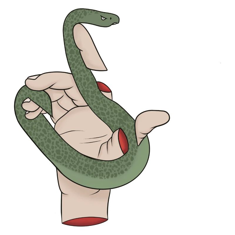 Schlange in der Hand