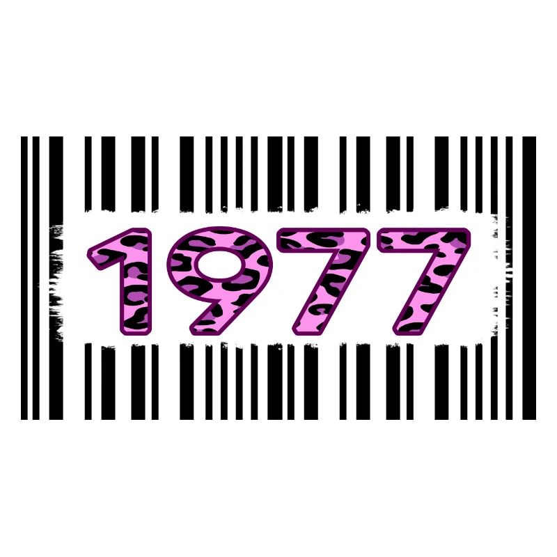 1977 Birthday unique pink leopard barcode