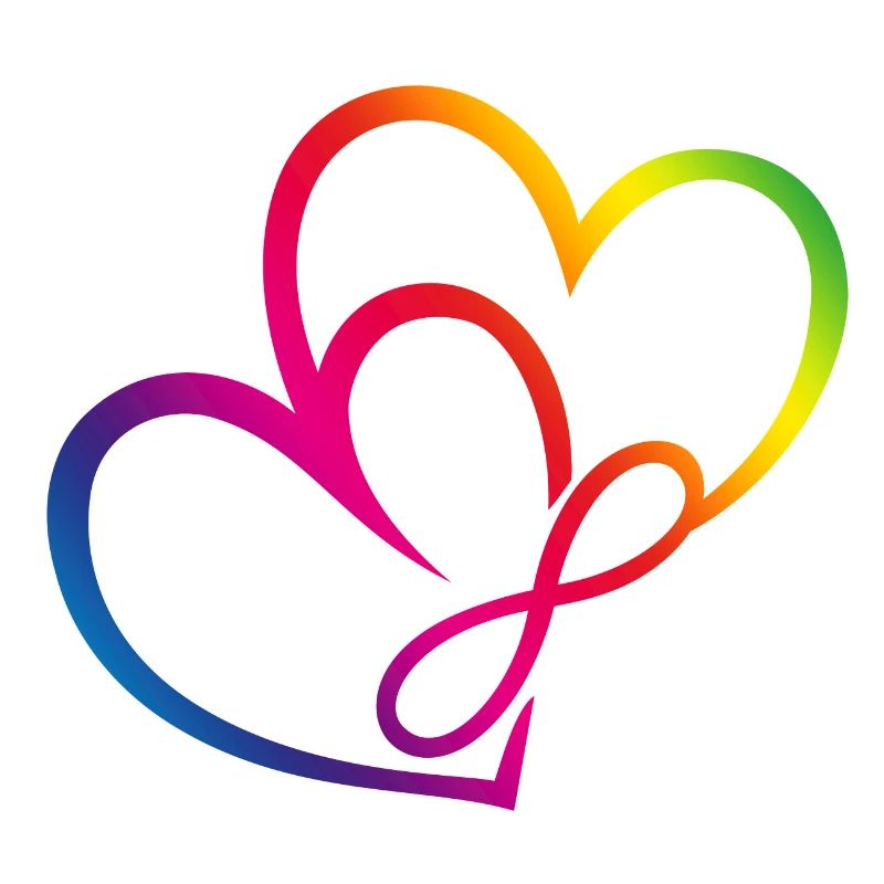 Deux cœurs Arc-en-ciel Infinity Love CSD LGBT