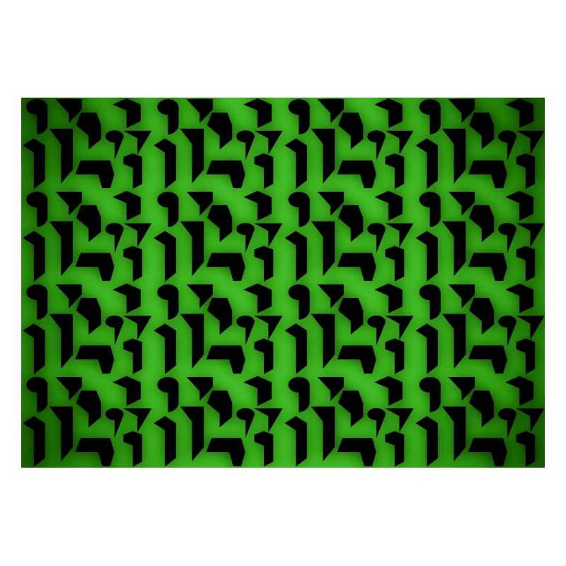 Formes et objets à motifs déco en vert-noir