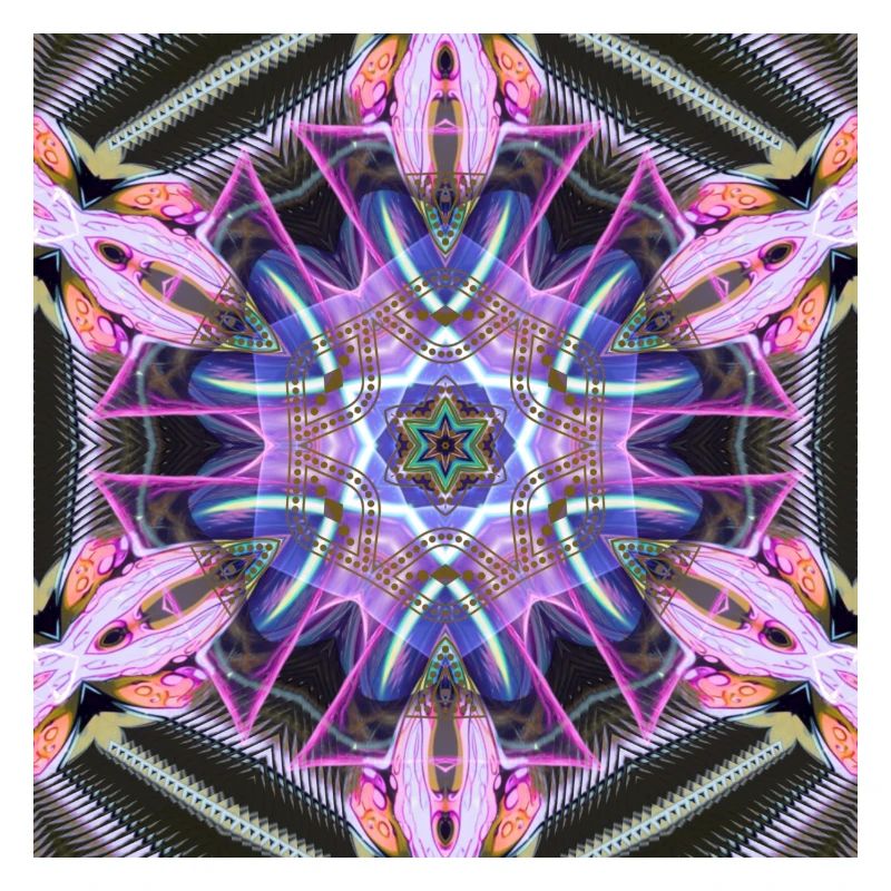 Psychedelic Neon Mandala Pattern