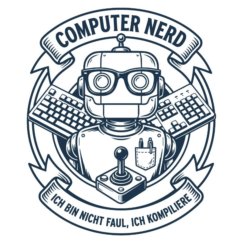 Computer Nerd Roboter Logo