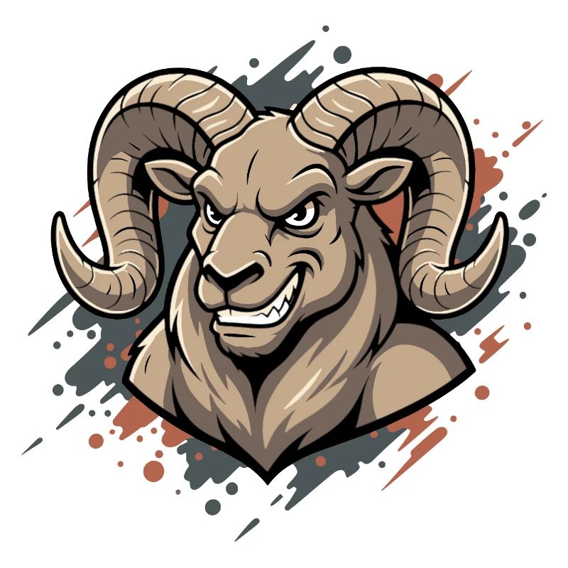 Aggressiver Ram-Maskot