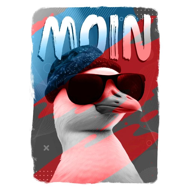 Moin! Hamburger Möwe mit Sonnenbrille
