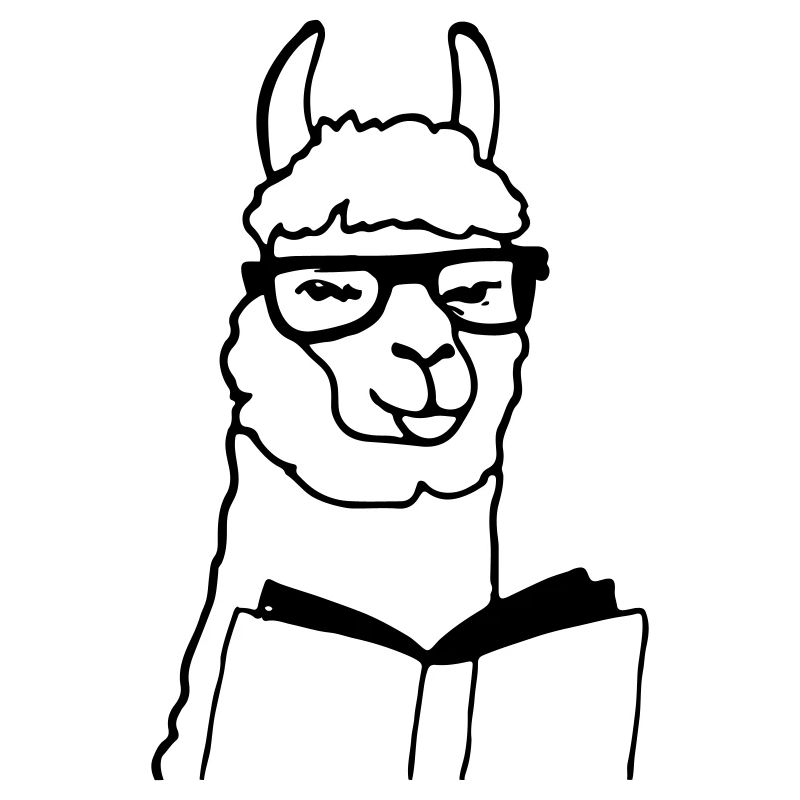 Alpaka liest Buch Geschenkidee Lama Llama
