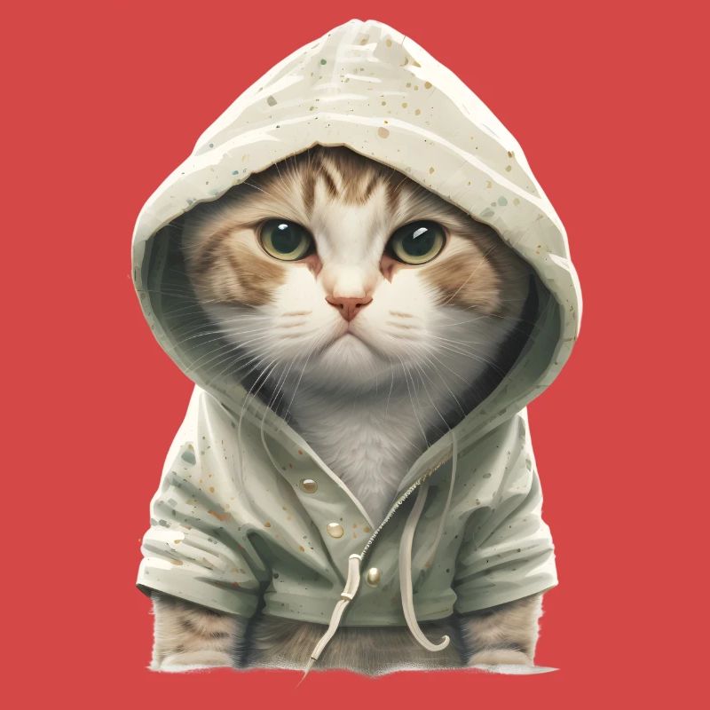 Chat avec sweat à capuche