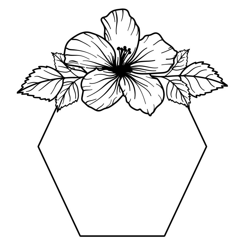 Hibiscus Boho Blume Handgemalt