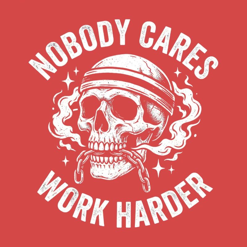 Skull with helmet: Work harder
