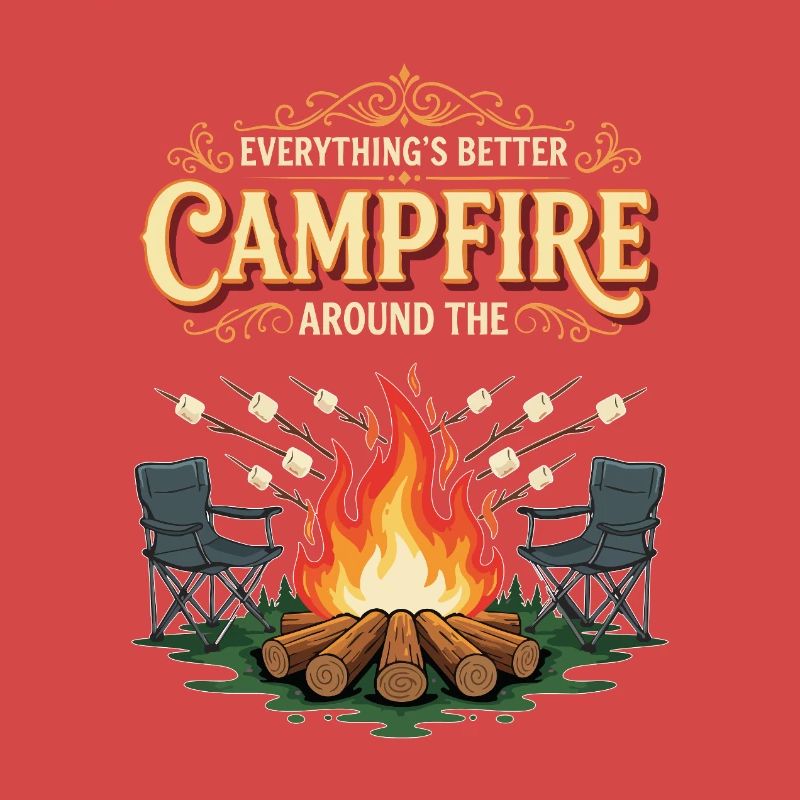 Camping Campfire Marshmallow Everything's Better